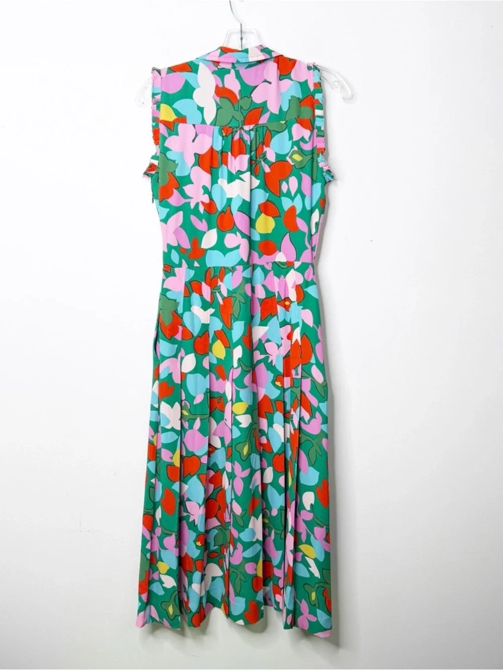 J. CREW | Pleated Shirtdress in Confetti Floral Button Front Maxi Dress Sz. 2